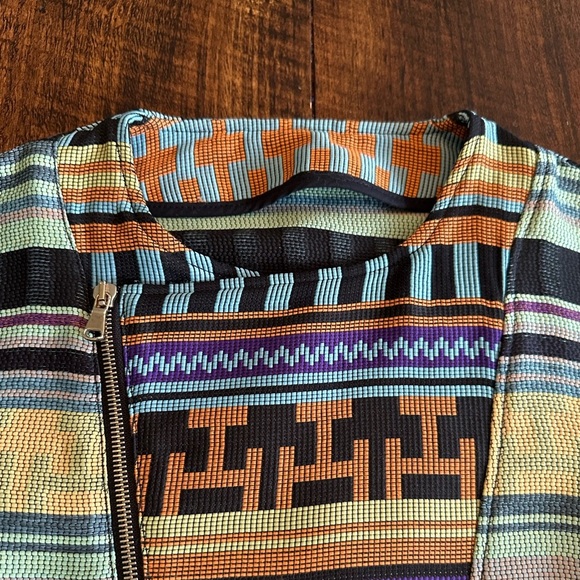 MSGM | Aztec Embroidered Biker Jacket, Size 6 - Picture 5 of 11